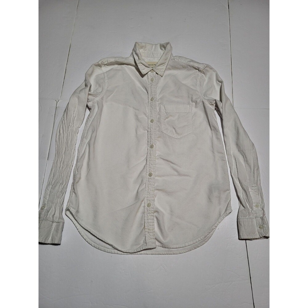 (#L5) American Eagle Womens Casual Button Down Boyfriend Fit Size XS White